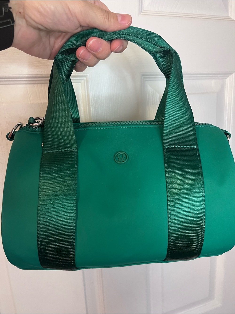 #828 NWT Lululemon Knit Nylon Mini Barrel Duffle 5L Cascadia Green Rare